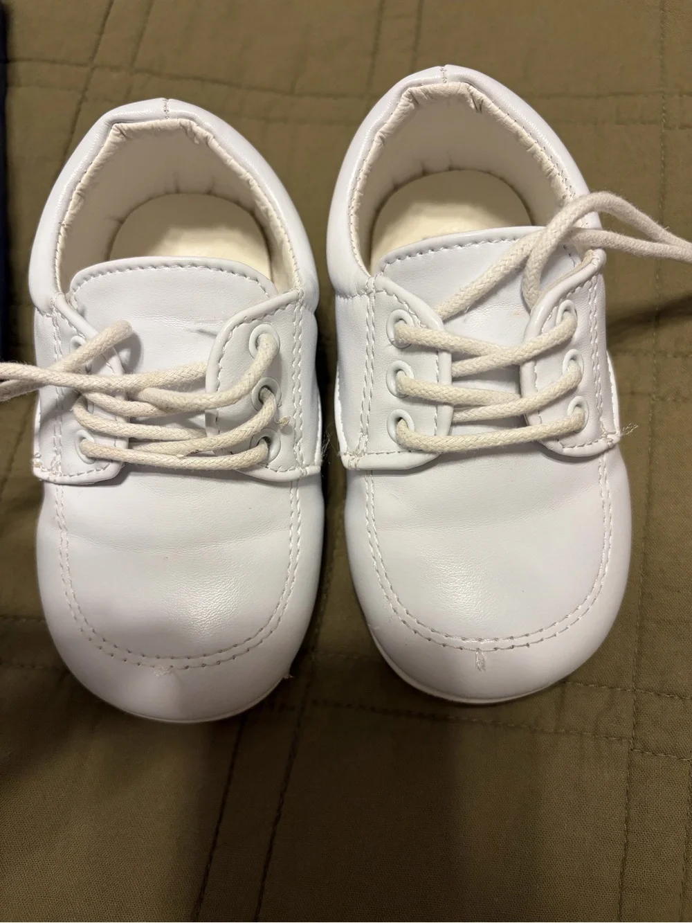 Toddler White Leather Lace-Up Dress Shoes